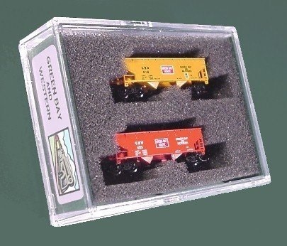 RARE -Green Bay And Western 2-Bay Hopper 2-Pack red and yellow Set #4