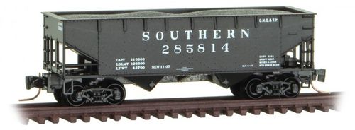 Southern RR 33’ smooth side twin bay open hopper #285814